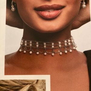 TOCARA. TESSA. Glass pearls & Stainless Steel Choker. 12” + 3”